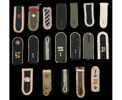 German Second World War Army, Customs, and Police Shoulder Boards. Comprising Army 47th Grenadier Regiment, white piped; Army