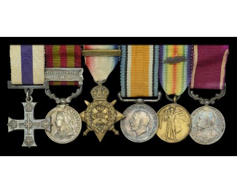 The mounted group of six miniature dress medals worn by Captain A. Flowers, Royal Field Artillery  Military Cross, G.V.R.; In