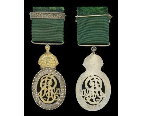 Indian Volunteer Forces Officers’ Decoration, E.VII.R. (Captain W. J. Turnbull Gorakhpur Light Horse) reverse hallmarked Birm