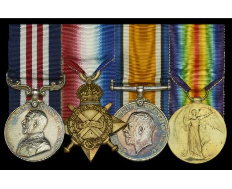 A Great War ‘Western Front’ M.M. group of four awarded to Private J. Taylor, Hampshire Regiment  Military Medal, G.V.R. (1641