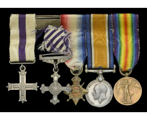 The mounted group of five miniature dress medals worn by Captain H. A. Pearson, Royal Field Artillery, Royal Flying Corps and