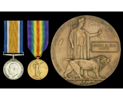 Pair: Private G. E. Haggie, Durham Light Infantry, later Yorkshire Regiment, who was killed in action on the Western Front on