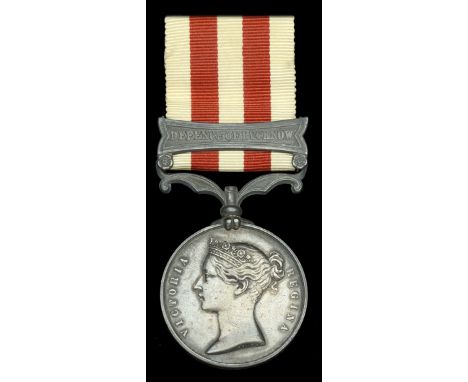 An outstanding original ‘Defence of Lucknow’ medal awarded to Major Sir John Henry Townsend-Farquhar, 5th Baronet of Mauritiu