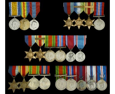 Three: Private E. W. Sanders, Durham Light Infantry British War and Victory Medals (53175 Pte. E. W. Sanders. Durh. L.I.); Im