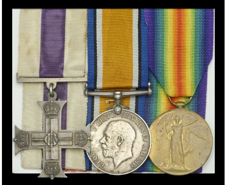 A Great War ‘Western Front’ M.C. group of three awarded to Captain H. F. Lodge, Royal Field Artillery for conspicuous gallant