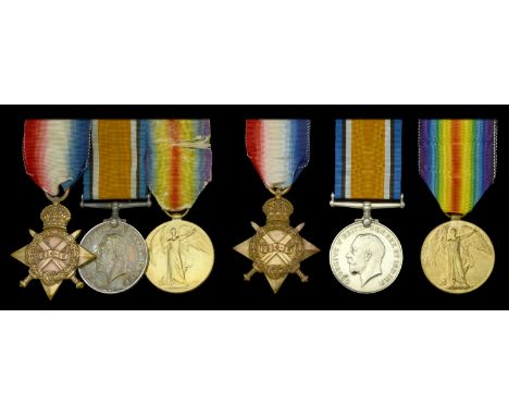 Three: Shipwright Second Class G. W. Overett, Royal Navy 1914-15 Star (M.5137, C. [sic] W. Overett, L.C.C., R.N.); British Wa