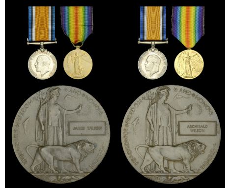 Family Group:  Pair: Sub-Lieutenant J. Wilson, Drake Battalion, Royal Naval Division, Royal Naval Volunteer Reserve, who was 