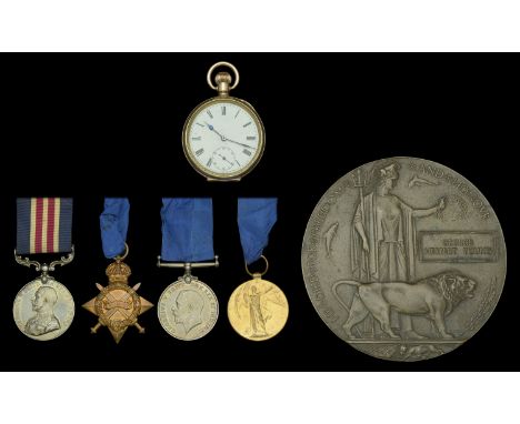 A Great War ‘Western Front’ M.M. group of four awarded to Private G. H. Young, 9th Battalion, Leicestershire Regiment, who wa