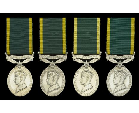 Efficiency Medal, G.VI.R., 2nd issue, Territorial (4) (7597272. Pte. P. Killeen. R.E.M.E.; 2042581. W.O. Cl. 2. W. R. Waters.