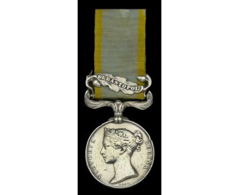 Crimea 1854-56, 1 clasp, Sebastopol (... Frederick. Wood. 1st. Battn. 1st. R...) contemporarily engraved naming, heavy contac