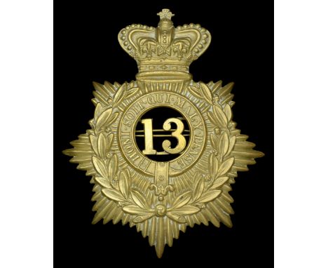 13th Somerset Light Infantry Other Ranks 1878-81 Helmet Plate. Standard star Pattern, with Garter and separate ‘13’ on circle
