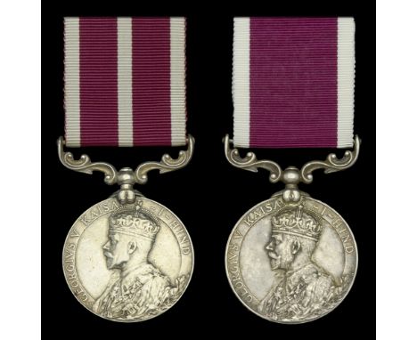 Indian Army Meritorious Service Medal, G.V.R., 1st issue (1416 Actg. L. Dfdr. Haidar Beg. 22/Cavy.); Indian Army L.S. & G.C.,