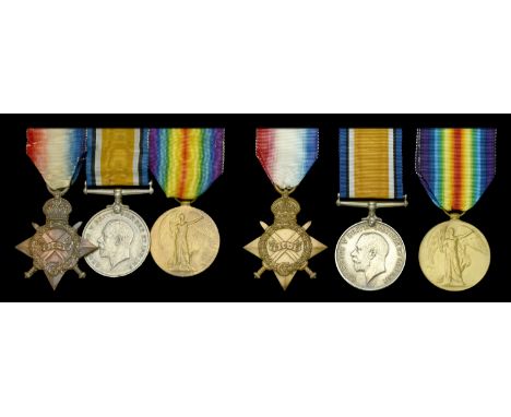 Three: Engineering Captain F. A. Steele, Royal Navy 1914-15 Star (M.1177, F. A. Steele, E.R.A. 4. R.N.); British War and Vict