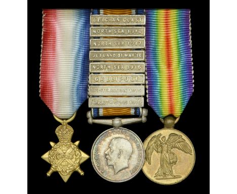 The mounted group of three miniature dress medals attributed to Lieutenant-Commander R. G. I. Nicholl, Royal Navy  1914-15 St