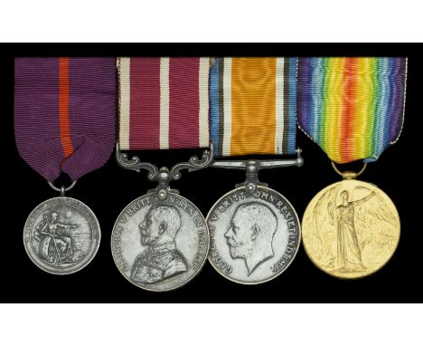 A scarce Great War Medal of the Order of the British Empire and M.S.M. group of four awarded to Sergeant-Major William Coates