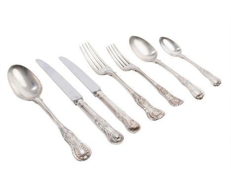 Comprising: 12 table spoons, 12 dessert spoons, 12 table forks, 1 gravy spoon, 1 cream ladle, 2 butter knives, 1 jam spoon, 1