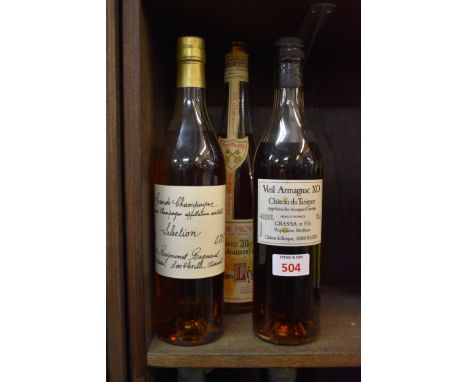A 70cl bottle of Chateau du Tariquet Vieil Armagnax XO, (seal broken); together with a 70cl bottle of Raymond Ragnaud grand c