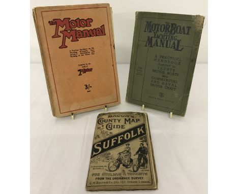 2 vintage operating manuals: The motorboat and Yachting Manual together with The Motor Manual. Together with a vintage "Bacon