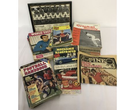 A quantity of vintage Sporting memorabilia and ephemera. To include: copies of 'World Soccer' from the 1960's, 2 issues of 'M