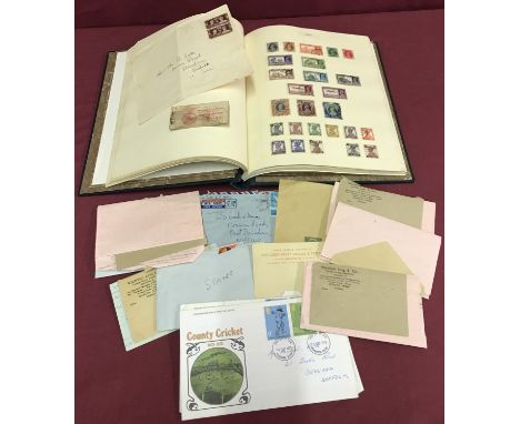 An "Acme" stamp album containing vintage world stamps. Together with a collection of loose stamps with their original purchas