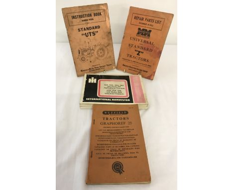 4 vintage tractor manuals and parts books: Nuffield, Minneapolis-Moline and International.  
