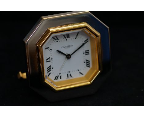 Cartier Paris travel alarm clock with fitted case 