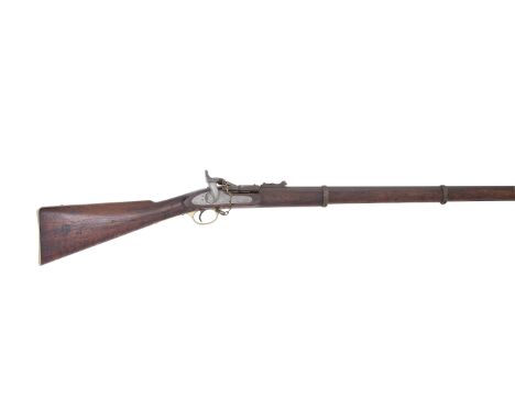 A .577 Snider Three-Band Service RifleDated 1863With browned sighted barrel with bright bore and retained by three barrel ban