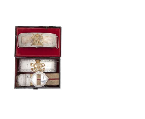 A Cased Silver-Mounted Flap Pouch And Shoulder-Belt Of An Officer In The 3rd (The King's Own) Hussars, And A Silver-Mounted F