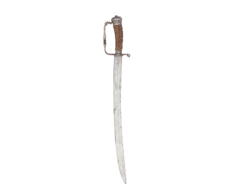An English Silver-Mounted Hunting HangerLondon Silver Hallmark For 1699, Maker's Mark R.A.With curved fullered blade double-e