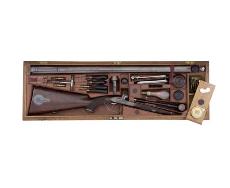 A Fine And Very Rare Cased 38-Bore (.500) Percussion D.B. Sporting Rifle With Telescopic SightBy John Dickson &amp; Son, 63 P