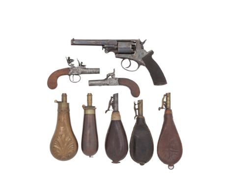 A 54-Bore Percussion Beaumont-Adams Patent Double-Action Five-Shot Revolver, A Flintlock Box-Lock Pocket Pistol, And A Percus