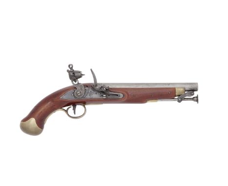 A 25-Bore Flintlock William IV 1824 Pattern Sea Service PistolCirca 1830With plain barrel and tang, border engraved flat beve