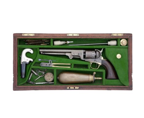 A Cased Colt 1851 Model Navy Percussion Revolver, And A .41 Rim-Fire Deringer Of Colt First Model TypeThe First No. 195126 Fo