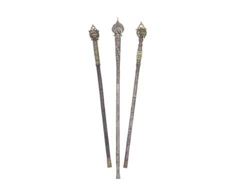 Three Ottoman Or Balkan Ramrods (Suma)Late 18th/Early 19th CenturyThe first with tubular steel rod incised with triple lines 