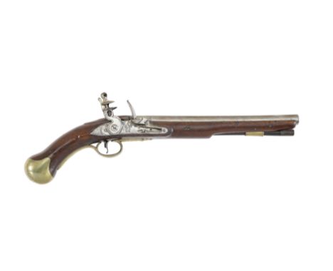 A 28-Bore Flintlock 1801 Pattern Long Sea Service PistolDated 1800With plain barrel and tang, border engraved flat bevelled l