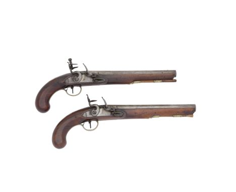 A Pair Of Irish 20-Bore Flintlock Officer's Pistols By Whitney, Probably Patrick, Cork, Circa 1800With octagonal sighted barr