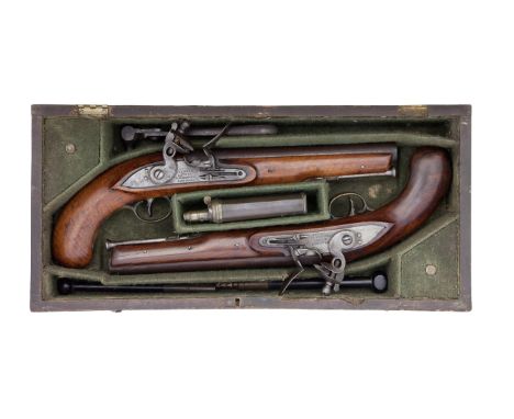 A Cased Brace of 18-Bore Flintlock Commercial Heavy Cavalry Pistols Of 1796 PatternBy Brander &amp; Potts, 70 Minories, Londo