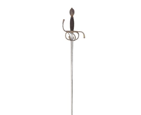 A Fine North European Rapier With Gilt Swept-HiltEarly 17th CenturyWith bright slender tapering blade of flattened hexagonal 