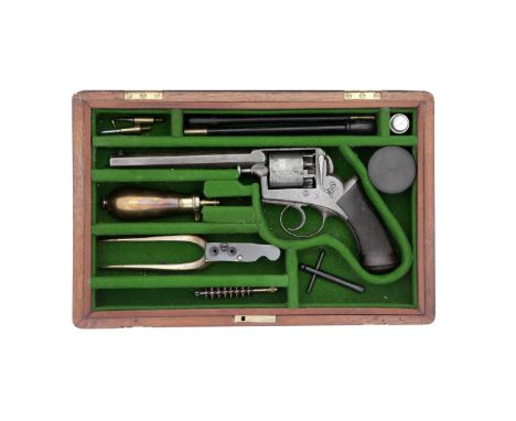 A Cased 54-Bore Percussion Adams Patent 1851 Model Self-Cocking Five-Shot Revolver Retailed By Hollis &amp; Sheath, Makers To