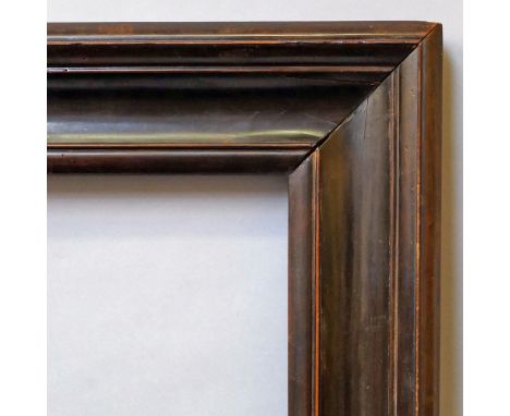 A Dutch Ebonised Frame, 19th century, with cushion moulded sight, plain hollow, wedge and reverse ogee front edge, 62x34cm  (