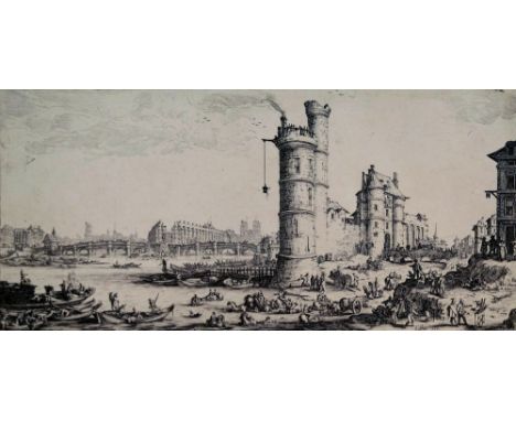 Jacques Callot, French 1592-1635- "Les deux grandes vues de Paris (Vue du Louvre / Vue du Pont-Neuf)" (Lieure 667 & 668 II/V)
