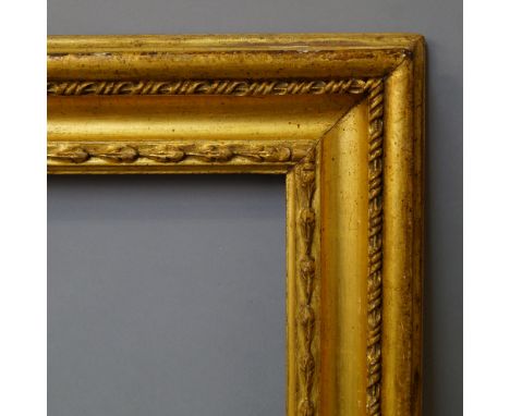 A Gilt Composition Carlo Maratta Style Frame, late 20th century, with cavetto sight, raked and centre tied bud course, plain 
