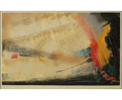 Lee Newman, American b.1952- "Chroma I"; hand finished lithograph in colours, signed, titled and numbered 26/200 in pencil, 6