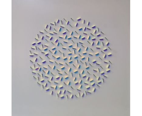 Chris Wood, British b.1954- "Ordered Chance"; dichroic glass on white painted aluminium, signed and dated 2010 on the reverse
