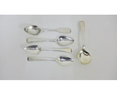 Georgian silver teaspoons to include a pair with makers marks for Alice & George Burrows and another with marks TB together w