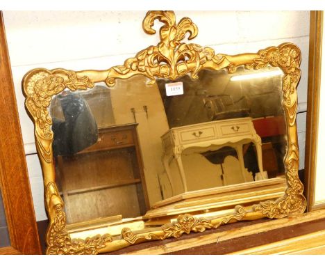 A gilt metal framed rectangular wall mirror 43x53cm