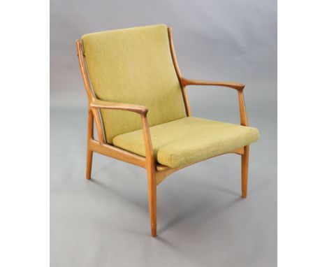 An Andersen &amp; Andersen &amp; Palle Pedersen for Horsnaes teak armchair, c.1963, with original pale green fabric upholster