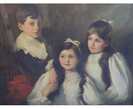 Alfred Hitchens (1861-1942)oil on canvasTriple portrait of the children of Samuel and Maud McAulay (1856-1920 and 1859-1936) 