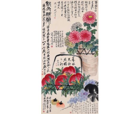 A Chinese Scroll Painting By Qi Baishi 136 x 68cm 20th Century