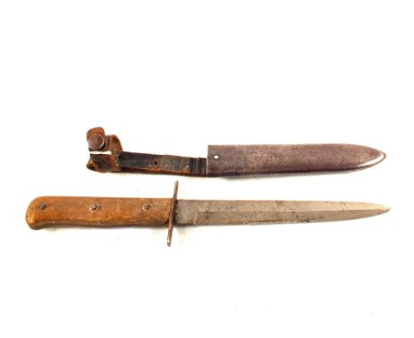 A Third Reich era fighting knife with a Hitler Youth knife scabbard